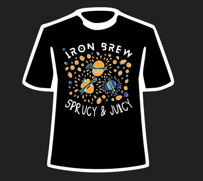 Iron Brew 2023 t-shirt front preview.