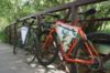 Decorative image: Photograph of two sample bike frame bags installed on bikes.