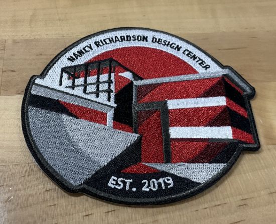 Embroidered patch of Nancy Richardson Design Center, est 2019